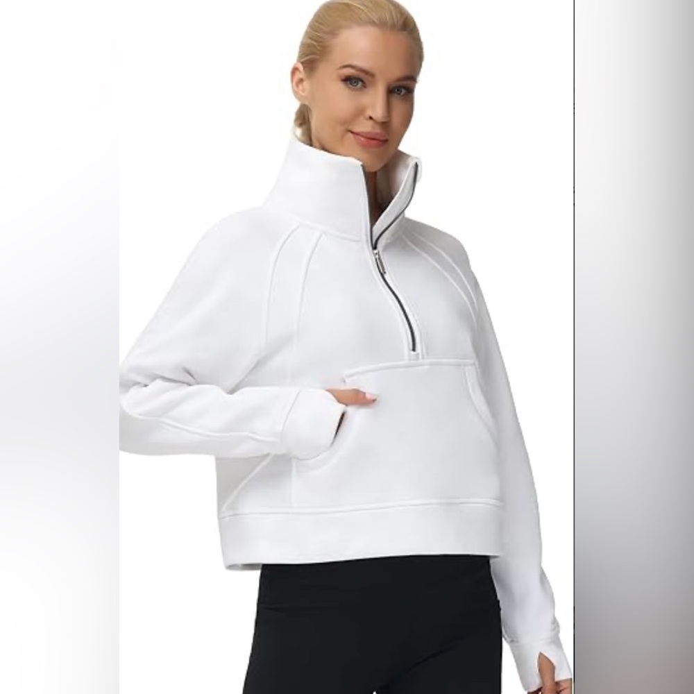Quarter Zip Cropped Sweatshirt